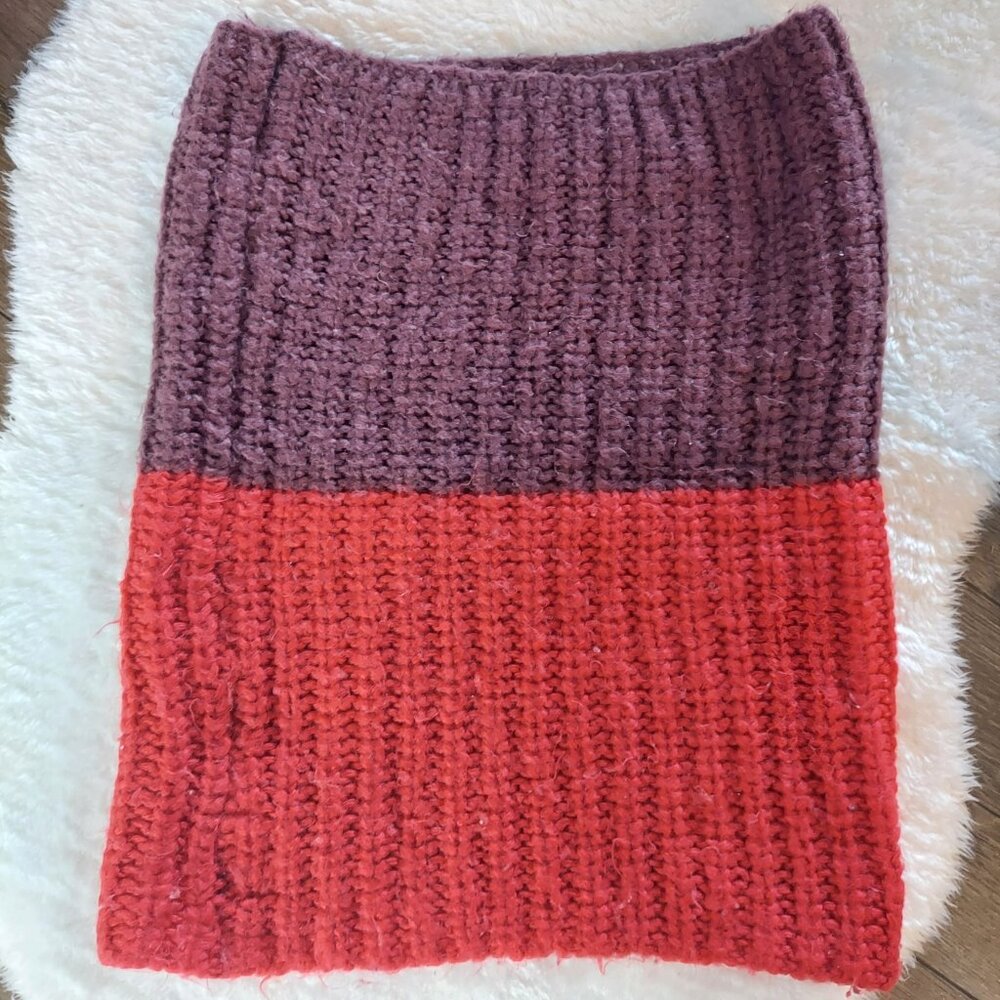 Zara Two-Tone Ribbed Knit Infinity Scarf - Picture 2 of 3